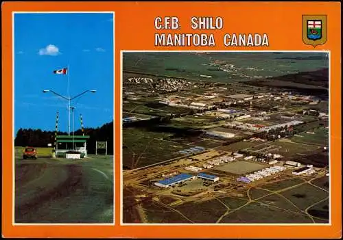 Postcard Brandon Manitoba Canadian Forces Base C.F.B. SHILO Luftbild 1986