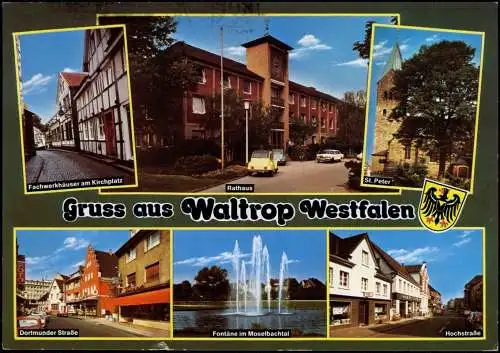 Ansichtskarte Waltrop Kirchplatz, Rathaus, Hochstraße 1978