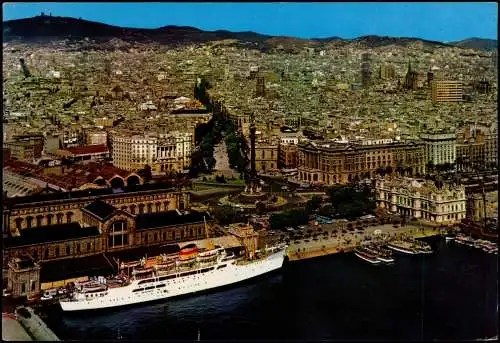 Postales Barcelona Stadt, Hafen - Hochseeschiff 1978