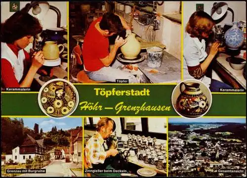 Ansichtskarte Höhr-Grenzhausen Töpfer, Kerammalerin, Zinngießer MB 1979