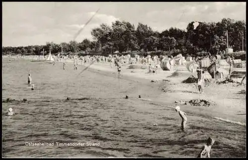 Ansichtskarte Timmendorfer Strand Strand, Strandkörbe 1965