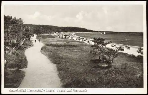 Ansichtskarte Timmendorfer Strand Strand und Promenade 1956
