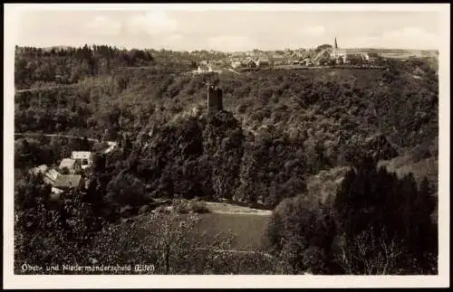 Ansichtskarte Manderscheid Eifel - Stadt und Burg 1956