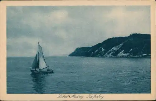 Postcard Misdroy Międzyzdroje Segelboot vor der Steilküste 1922