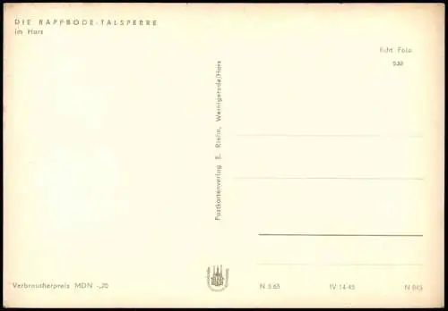 Ansichtskarte Oberharz am Brocken Rappbodetalsperre Harz 1965