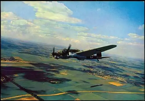 Ansichtskarte  Flugzeug Airplane Avion Heinkel 111 Militär 1972