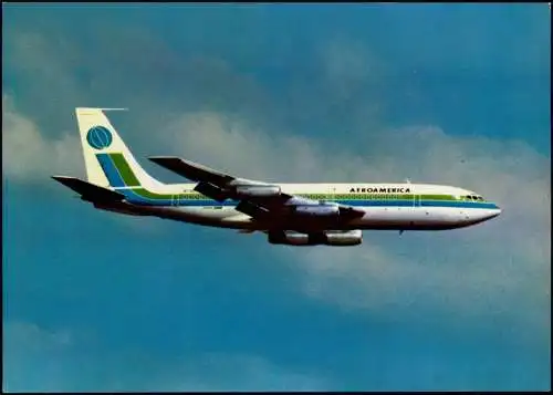 Ansichtskarte  Flugzeug Airplane Avion AEROAMERICA Boeing 720-020 1976