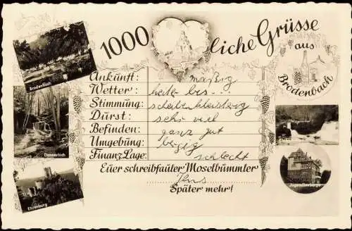 Ansichtskarte Brodenbach Mehrbild... für schreibfaule Moselbummler 1964