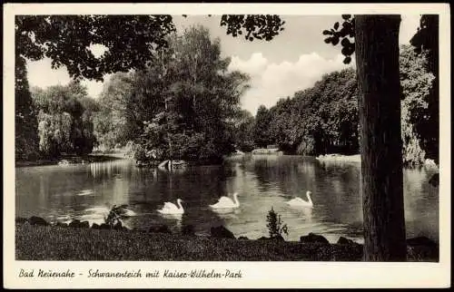 Bad Neuenahr-Bad Neuenahr-Ahrweiler Schwanenteich mit Kaiser-Wilhelm-Pack 1957