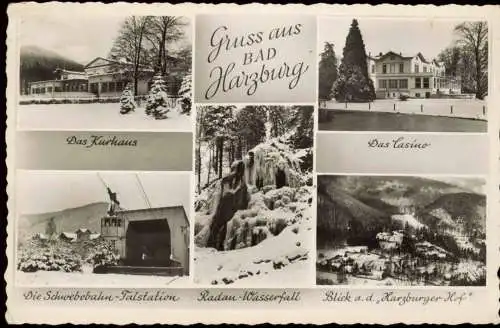 Ansichtskarte Bad Harzburg Kurhaus, Casino, Seilbahn im Winter 1956