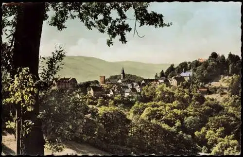 Ansichtskarte Lindenfels (Bergstraße) Stadt Colorfoto AK 1956