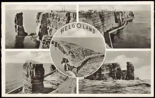 Ansichtskarte Helgoland (Insel) Mehrbild Felsen und Luftaufnahme 1958