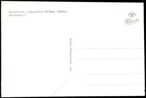Ansichtskarte St. Peter-Ording Windstärke 11 1959