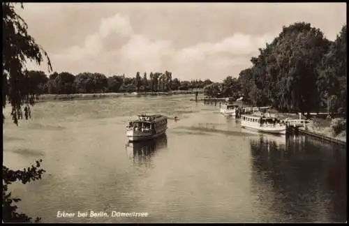 Ansichtskarte Woltersdorf Erkner bei Berlin, Dämeritzsee Schiffe 1961