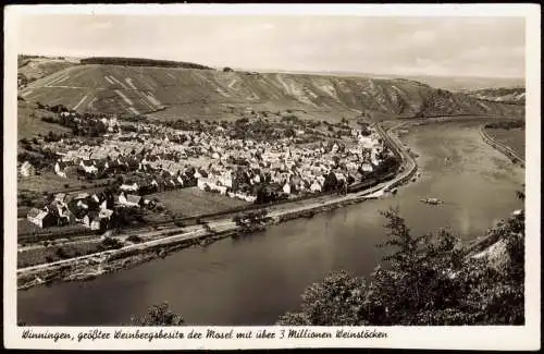 Ansichtskarte Winningen Blick auf Stadt und Mosel 1955