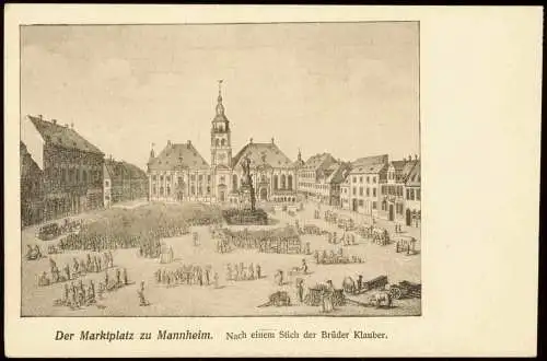 Ansichtskarte Mannheim Der Marktplatz Künstlerkarte 1870/1920