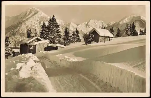 Ansichtskarte .Bayern Bergwinter Im Allgäu Hütten Fotokarte 1954