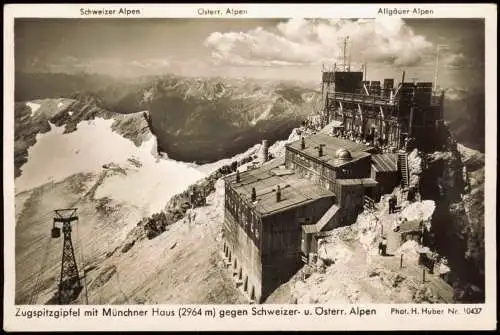 Ansichtskarte Grainau Münchner Haus (Zugspitze) Alpenpanorama 1959