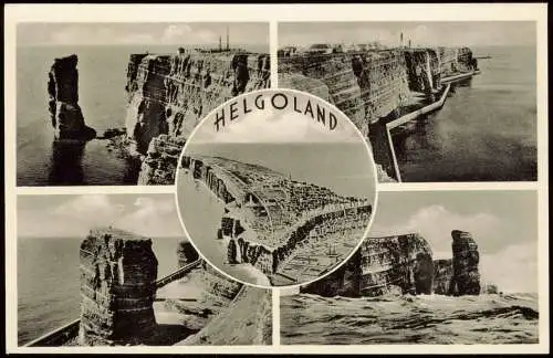 Ansichtskarte Helgoland (Insel) 5 Bild Küstenansichten und Luftbild 1959