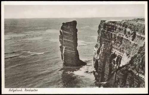 Ansichtskarte Helgoland (Insel) Nordspitze mit rotem Felsen Lange Anna 1954