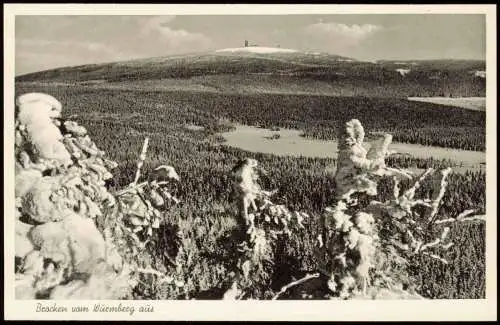 Ansichtskarte Wernigerode Brocken vom Wurmberg aus im Winter 1958