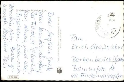 Ansichtskarte Fichtelberg (Oberfranken) Fichtelsee 1960