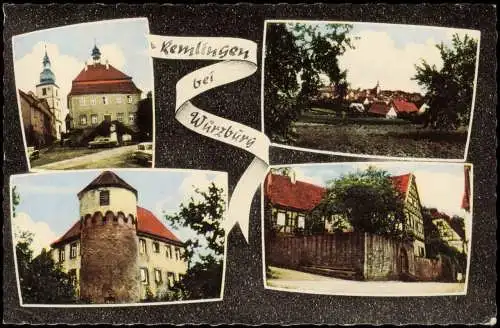 Ansichtskarte Remlingen (Unterfranken) MB: Schloß, Fachwerkhaus, Totale 1965