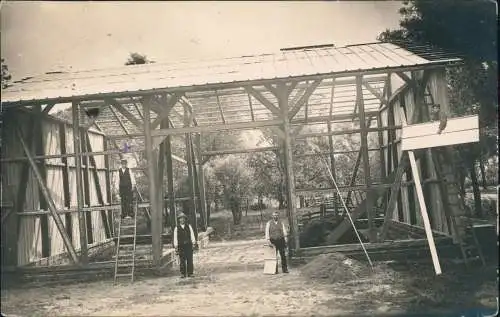 Zimmerleute am Rohbau Berufe /Arbeit Photograph Becker Höftgrube 1913