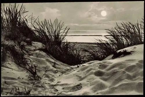 Ansichtskarte Norderney Sonnenuntergang - Düne, Stimmungsbild 1959