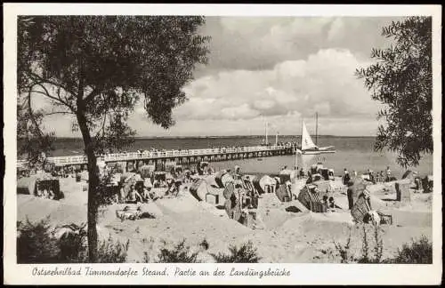 Ansichtskarte Timmendorfer Strand Strand Partie an der Landungsbrücke 1960