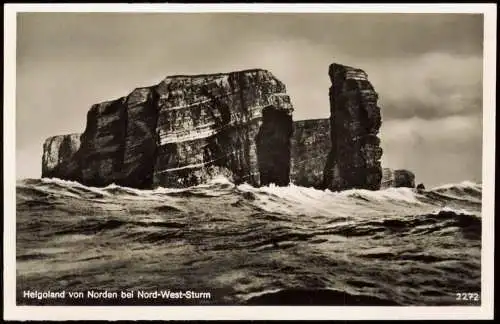 Ansichtskarte Helgoland (Insel) Helgoland von Norden bei Nord-West-Sturm 1931