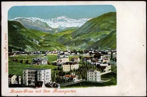 Cartoline Gries-Bozen Bolzano Stadtblick 1908