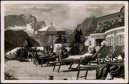 Garmisch-Partenkirchen   Kreuzeckhaus Liegestülle sonnen 1934