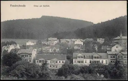 Ansichtskarte Friedrichroda Villen am Gottlob 1908