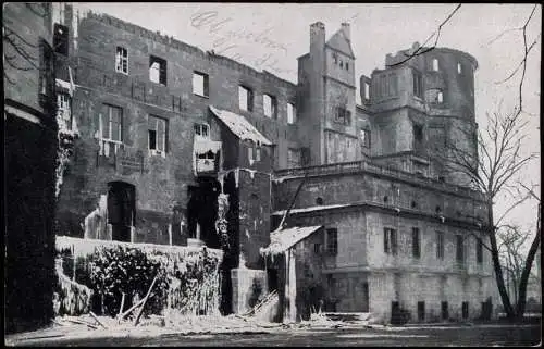 Ansichtskarte Stuttgart Brand des alten Schlosses 1931