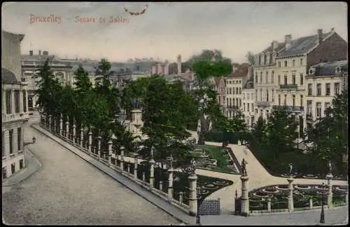 Postkaart Brüssel Bruxelles Square du Sablon 1913