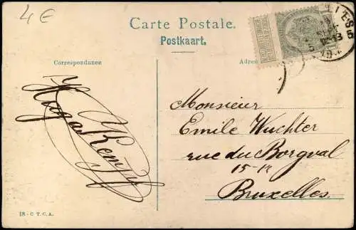 Postkaart Brüssel Bruxelles Square du Sablon 1913
