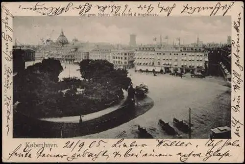 Kopenhagen København Königlicher Neuer Markt und Hotel d'Angleterre 1905