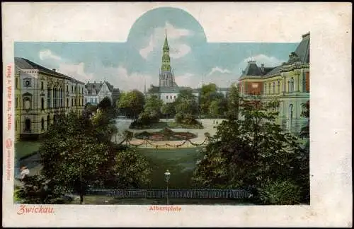 Ansichtskarte Zwickau Albertplatz 1906