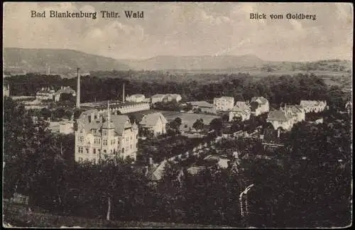 Ansichtskarte Bad Blankenburg Blick vom Goldberg 1920