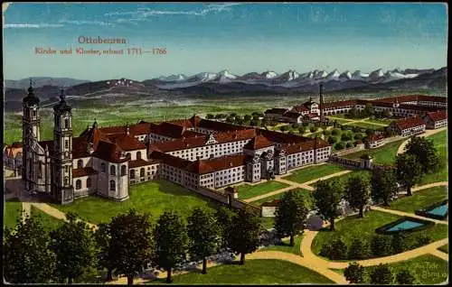 Ansichtskarte Ottobeuren Künstlerkarte Kloster Euden Felle Isny 1918