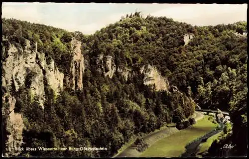 Ansichtskarte Gößweinstein Blick übers Wiesenttal zur Burg 1961