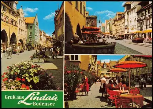 Ansichtskarte Lindau (Bodensee) Fußgängerzone (Mehrbildkarte) 1991