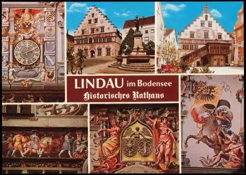 Ansichtskarte Lindau (Bodensee) Historisches Rathaus (Mehrbildkarte) 1990
