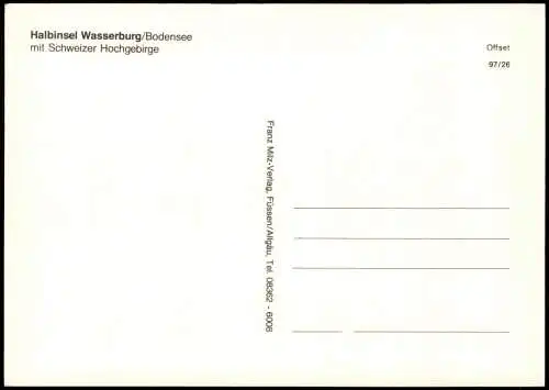 Wasserburg am Bodensee Halbinsel Wasserburg mit Schweizer Hochgebirge 1997