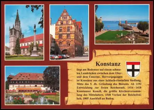 Konstanz Mehrbildkarte u.a. Graf-Zeppelin-Haus, Konzil u. Hafen 1999