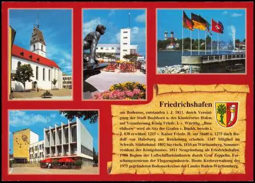 Friedrichshafen Mehrbild-AK   Zeppelin-Museum Schlosskirche Adenauerplatz 1999