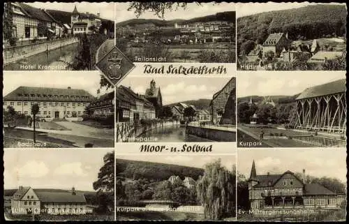 Ansichtskarte Bad Salzdetfurth Hotel Kronprinz Kurpark u.v.m. 1963