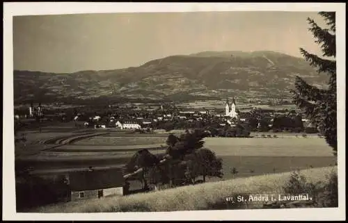 Ansichtskarte St. Andrä im Lavanttal Fernblick auf die Stadt 1930