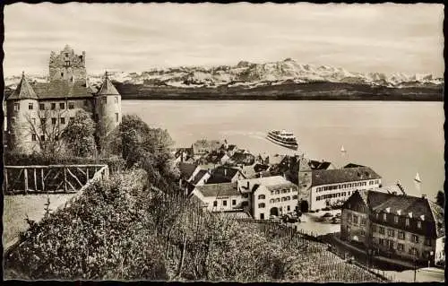 Ansichtskarte Meersburg Fotokunst Stdt Alpen Bodensee 1956